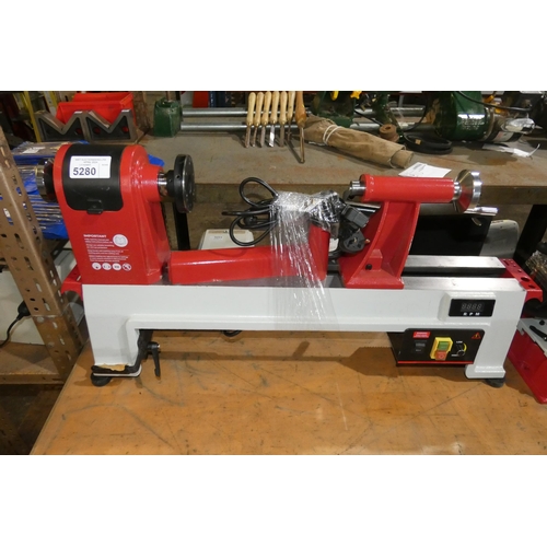 5280 - 1 x Workshop AW355WL variable speed bench top wood turning lathe 240v bed length 70cm (SP021577). Te... 