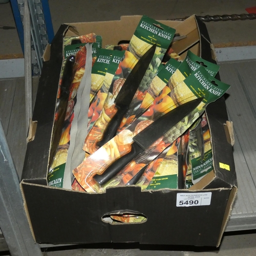 5490 - 1 x box containing a quantity of kitchen knives