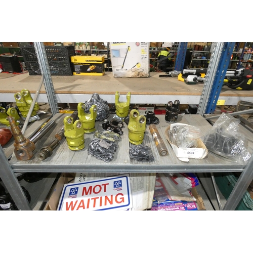 5504 - A quantity of various agricultural engineering items including PTO yokes, shafts etc. Contents of 1 ... 