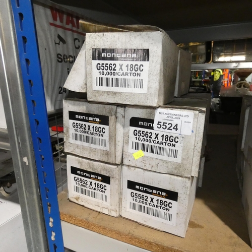 5524 - 10 boxes each containing approx 10,000 x Montana G5562 X 18GC staples