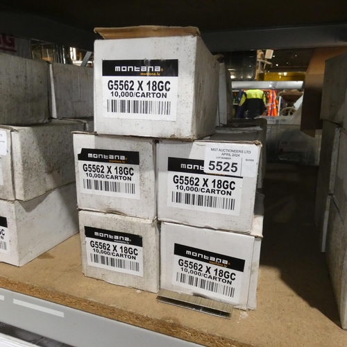 5525 - 10 boxes each containing approx 10,000 x Montana G5562 X 18GC staples