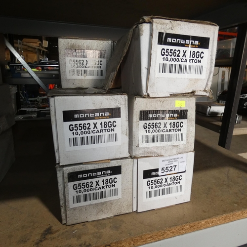 5527 - 11 boxes each containing approx 10,000 x Montana G5562 X 18GC staples