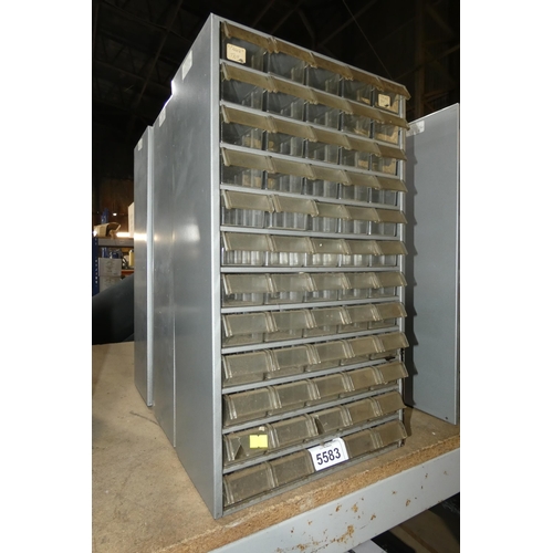 5583 - 3 x metal / plastic multi drawer small parts storage cabinets (empty)