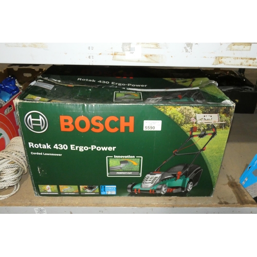 5590 - 1 x Bosch Rotak 430 Ergo Power lawnmower 240v - Appears to be boxed and unused