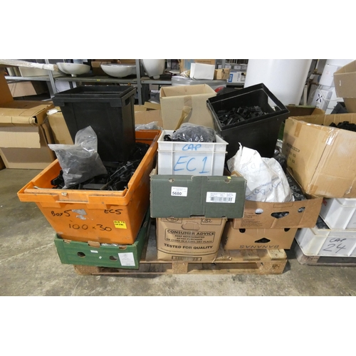 5680 - 1 pallet containing a large quantity of various plastic end caps (used in metal fabricating etc)