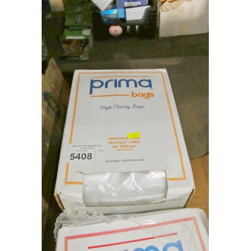 5408 - Approx 1000 x Prima high clarity bags each approx 200 x 300 x 550mm