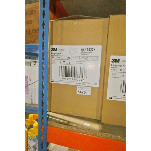 5420 - 1 box containing 120 x 3M Aura masks type GT-5000-7313-2 FFP3