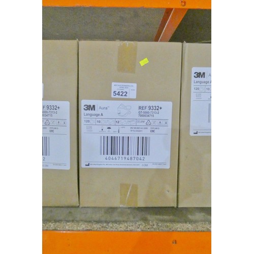 5422 - 1 box containing 120 x 3M Aura masks type GT-5000-7313-2 FFP3