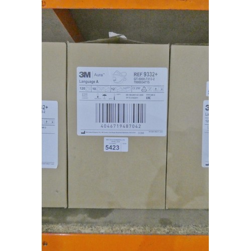 5423 - 1 box containing 120 x 3M Aura masks type GT-5000-7313-2 FFP3