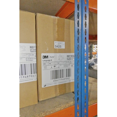 5425 - 1 box containing 120 x 3M Aura masks type GT-5000-7313-2 FFP3