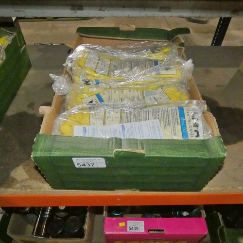 5437 - 1 box containing a quantity of Mappa flock lined yellow rubber gloves