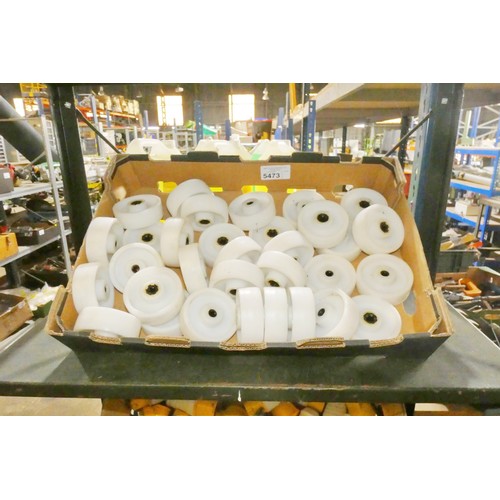 5473 - 1 box containing a quantity of white plastic wheels