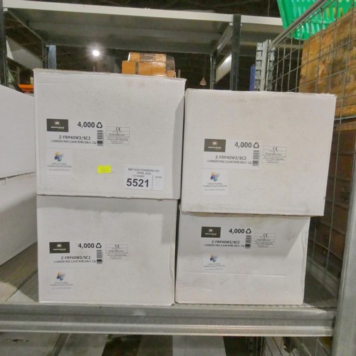 5521 - 4 boxes each containing 4000 x Montana J Hanger Max galvanised ring rails 3 x 40mm