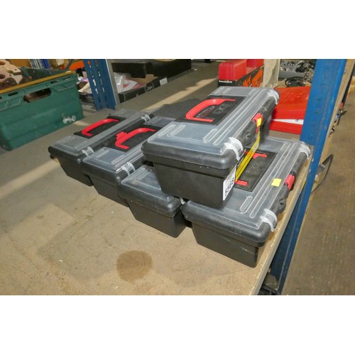 5568 - 5 x Tommy Walsh small plastic tool boxes (empty)