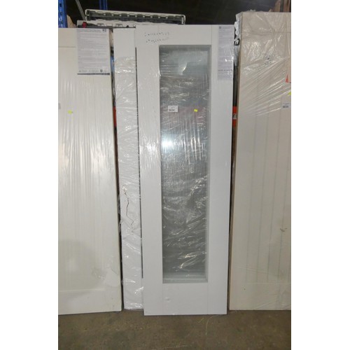 5634 - 3 x XL Joinery white primed doors with clear glass comprising 2 at approx 1981 x 762mm and 1 at appr... 