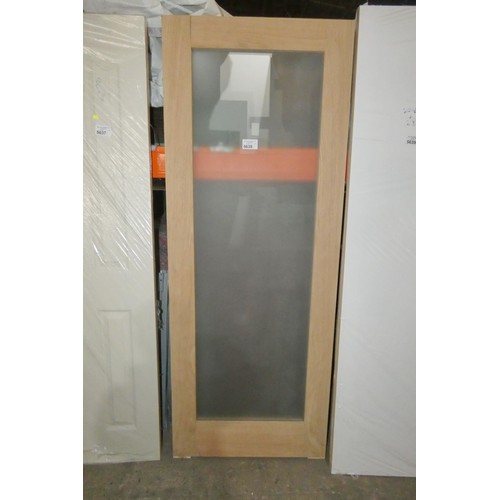 5638 - 1 x glazed wood effect door approx 1981 x 762mm