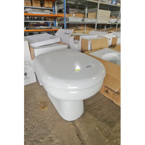 5668 - 1 x RAK Ceramics floor standing white toilet pan and 1 x seat. Please note pan and seat only - no ci... 