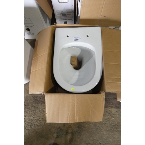 5669 - 1 x Tavistock white ceramic wall hung toilet pan. Please note pan only - no cistern or seat are incl... 