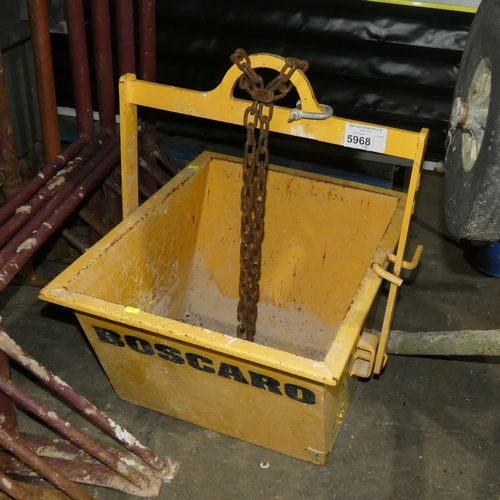 5968 - 1 x Boscaro T-06 yellow metal hoist tipping bucket capacity approx 60L