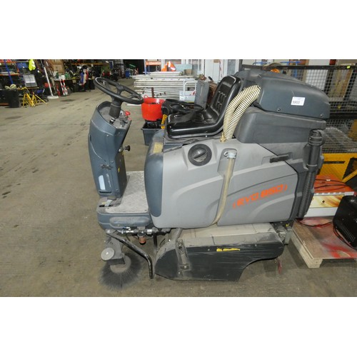 5953 - 1 x Evotech ride on battery powered sweeper / scrubber machine model Evo 850 supplied with a Power P... 