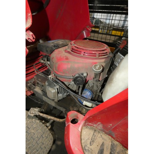 5955 - 1 x Honda 2417 V-Twin petrol engine hydrostatic ride on lawn mower. Please note that no cutting deck... 