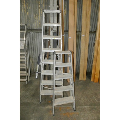 6014 - 2 x aluminium step ladders