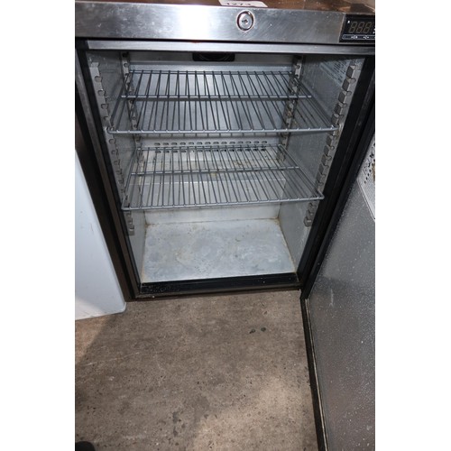 2133 - A commercial stainless steel under counter fridge by Foster type HR150a - trade. Tested Working