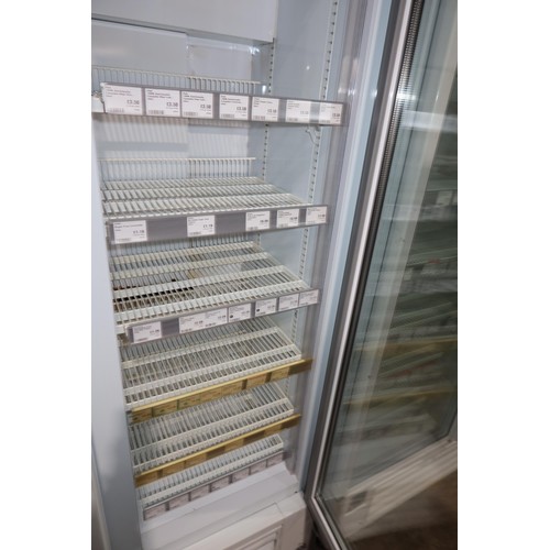 2187 - A commercial double door display fridge by Lowe type G6 - trade. Tested Working