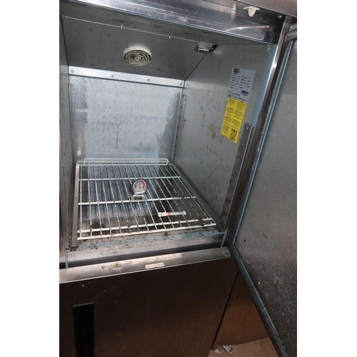 2193 - A commercial stainless steel stable door fridge by Polar type CW193, requires attention, heats up, w... 