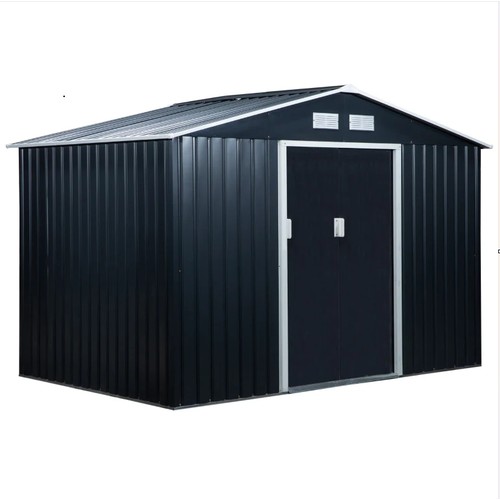 1028 - An Outsunny 9 x 6ft garden metal storage shed RRP £313. Supplied in 3 boxes