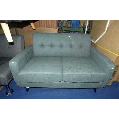 1186 - A grey upholstered sofa approx 127cm wide