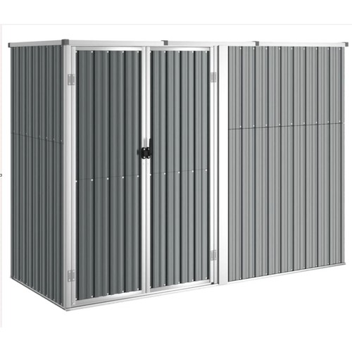 1038 - An Alfeus galvanised steel garden tool shed approx 225 x 89 x 161cm RRP £223. Supplied in two boxes
