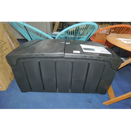 1132 - 1 x WFX Utility 322L water resistant plastic lockable deck box in black RRP £59