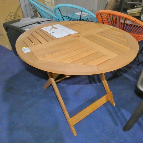 1133 - 1 x Draco folding wooden bistro table diameter approx 90cm RRP £74