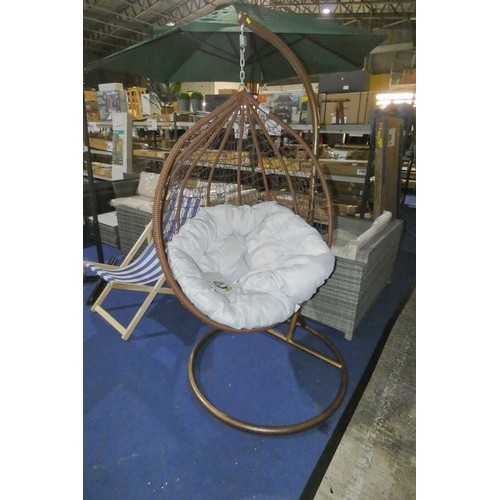 1143 - 1 x Nunda swing chair with stand and cushion RRP £303