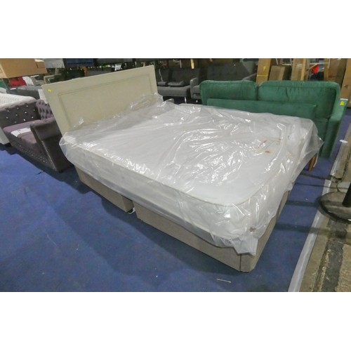 1153 - A 4ft 6 inch double bed comprising of a Healthbeds Diamond Latex 1000 mattress, a two part divan bas... 