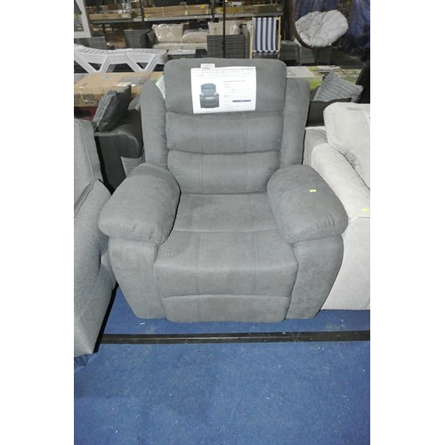 1161 - An Ebern Designs Boston dark grey upholstered manual recliner chair RRP £289