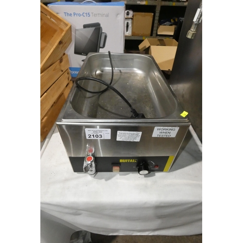 2103 - A commercial stainless steel table top Bain Marie by Buffalo - trade. Tested Working