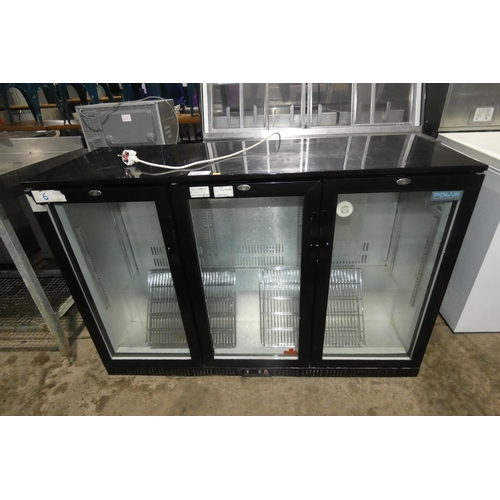 2183 - A 3 door counter height display fridge by Polar, requires shelf fixings - trade. Requires Attention