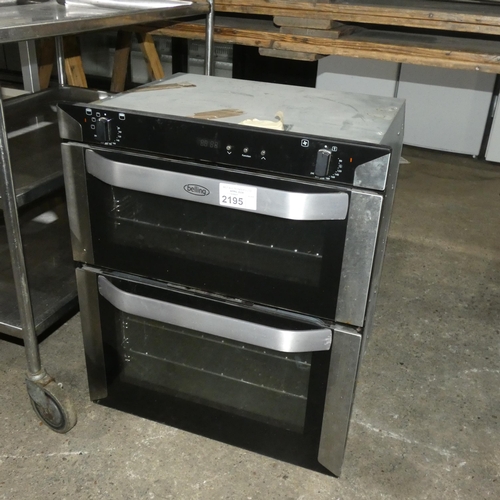 2195 - An integrated 2 door oven by Belling type BELBI70F - trade