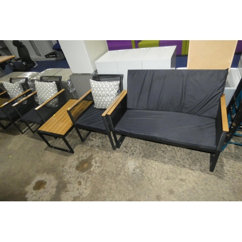 2233 - A metal framed 4 piece garden set comprising of sofa, 2 chairs and coffee table