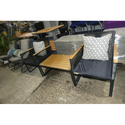 2234 - A metal framed 3 piece garden set comprising of 2 chairs and coffee table