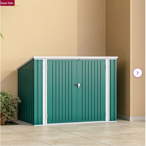 1081 - An Atrice 6ft w x 3ft d metal garbage shed RRP £170.00