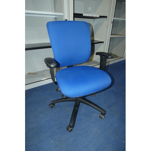 2245 - 1 x blue upholstered office swivel chair