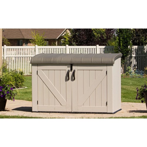 1086 - A Lifetime 6ft x 3.5ft high density polyethylene outdoor storage shed with steel reinforced construc... 