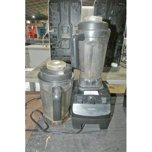 2084 - A commercial blender by Hamgeek type NY-8608MCA with 2 spare blender containers. Tested Working