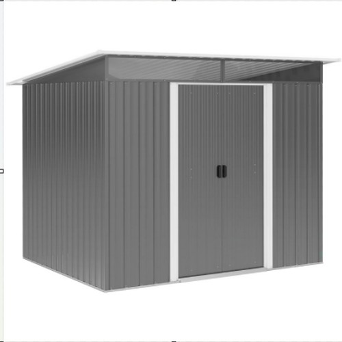 1106 - A Dakota Fields Artavious 8.5ft w x 6ft d metal flat tool shed RRP £308. Supplied in two boxes