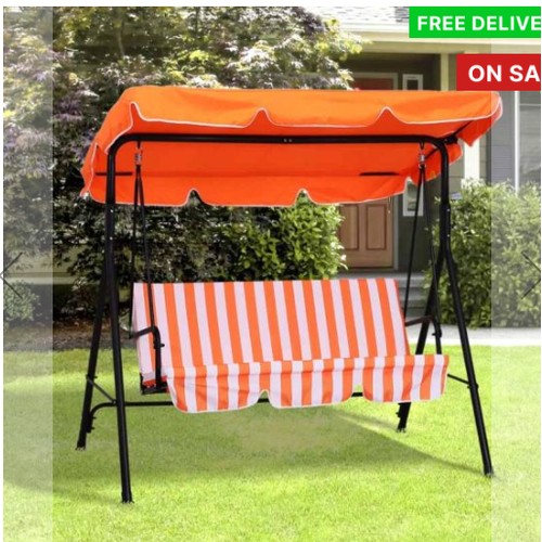 1107 - 1 x Outsunny three seater swing chair with canopy RRP £69