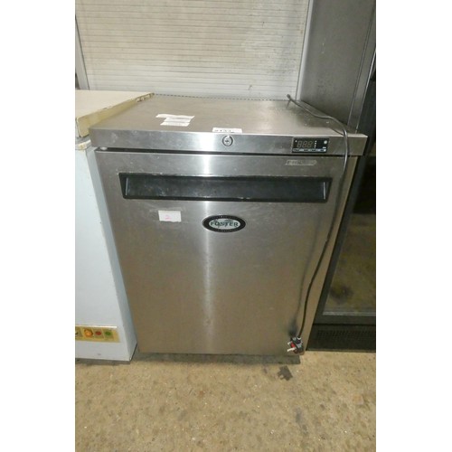 2133 - A commercial stainless steel under counter fridge by Foster type HR150a - trade. Tested Working