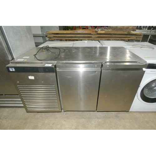 2138 - A commercial stainless steel 2 door bench fridge by Ecopro type G2. Tested Working